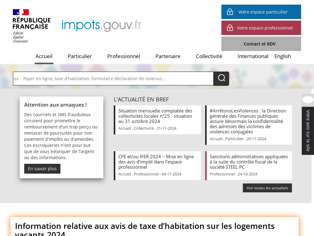 Accueil | impots.gouv.frPlan de travail 1