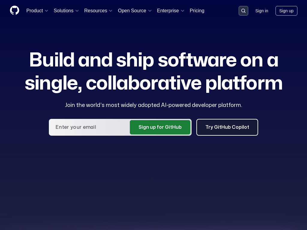 GitHub · Build and ship software on a single, collaborative platform · GitHubTwitchTikTok