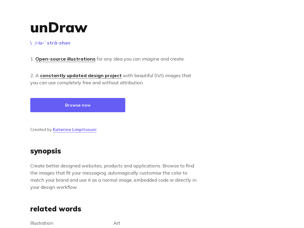 unDraw - Open source illustrations for any idea