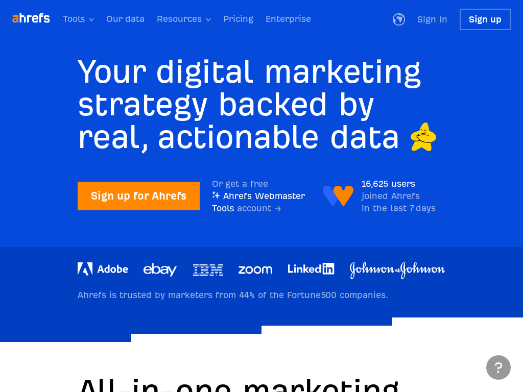 Ahrefs—Marketing Intelligence Tools Powered by Big Data.