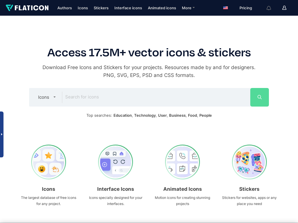 Vector Icons and Stickers - PNG, SVG, EPS, PSD and CSS