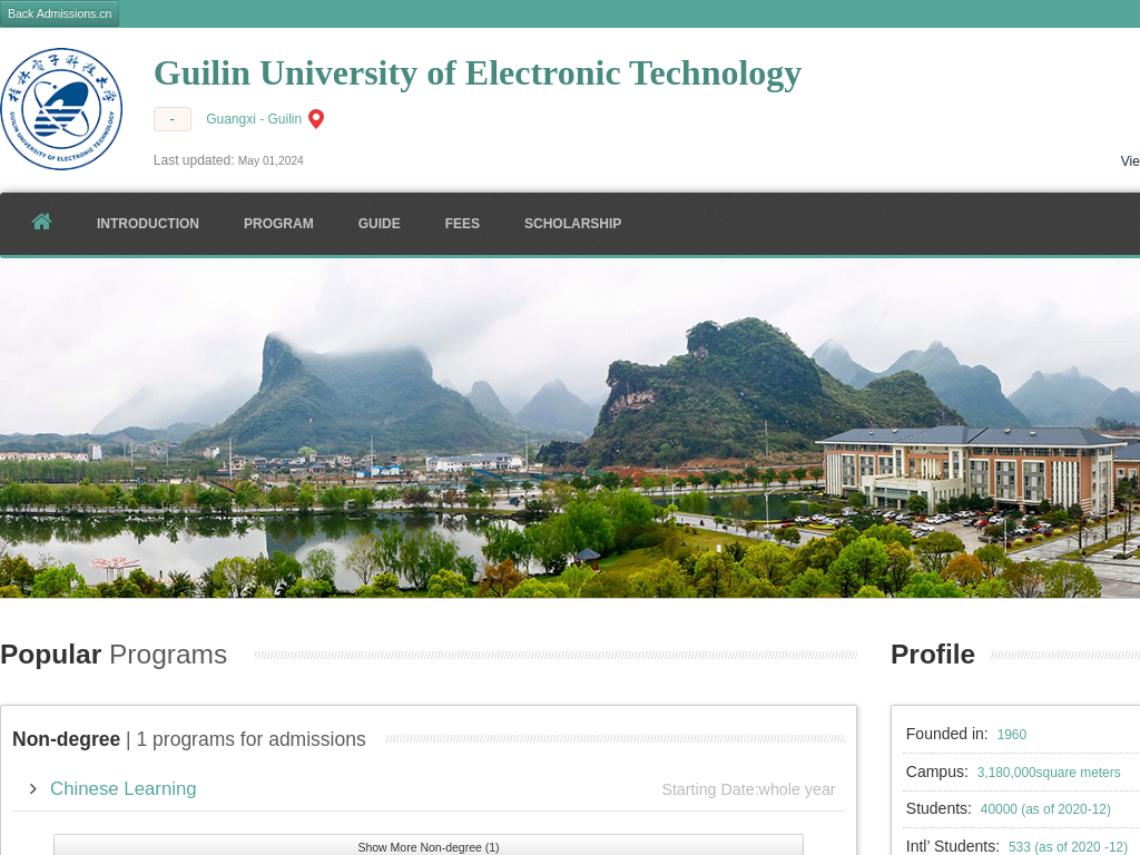 Guilin University of Electronic Technology |Apply Online | Study in china & guet.admissions.cn