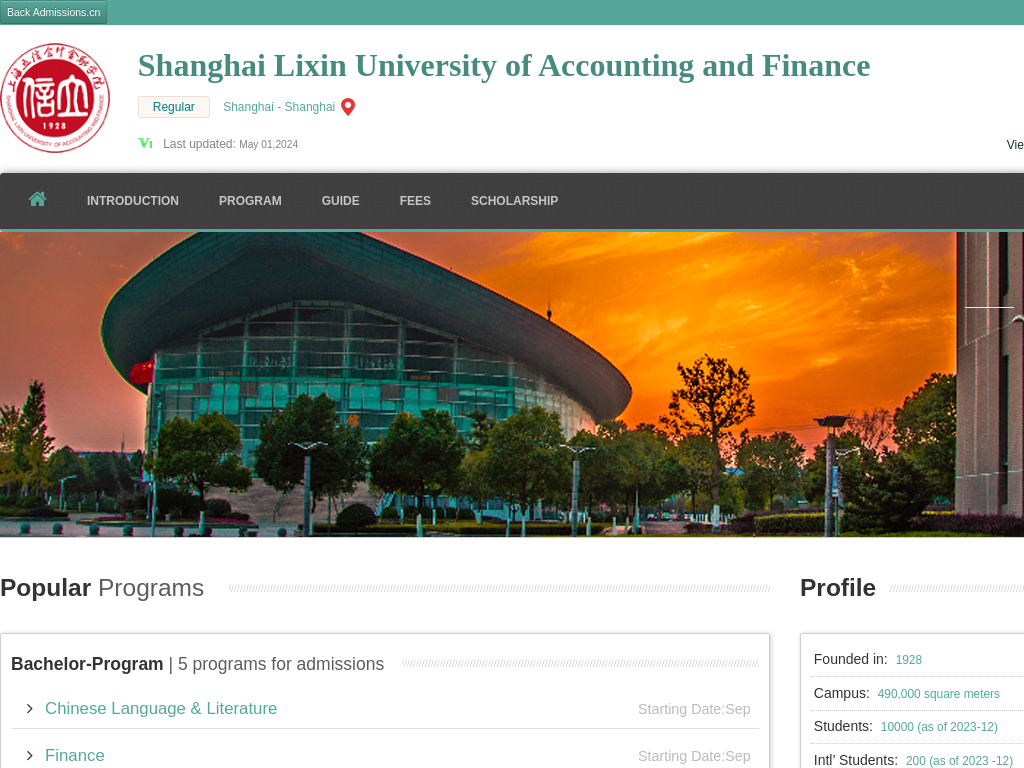 Shanghai Lixin University of Accounting and Finance |Apply Online | Study in china & lixin.admissions.cn