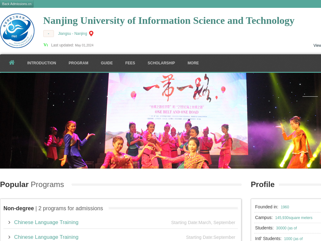 Nanjing University of Information Science and Technology |Apply Online | Study in china & nuist.admissions.cn