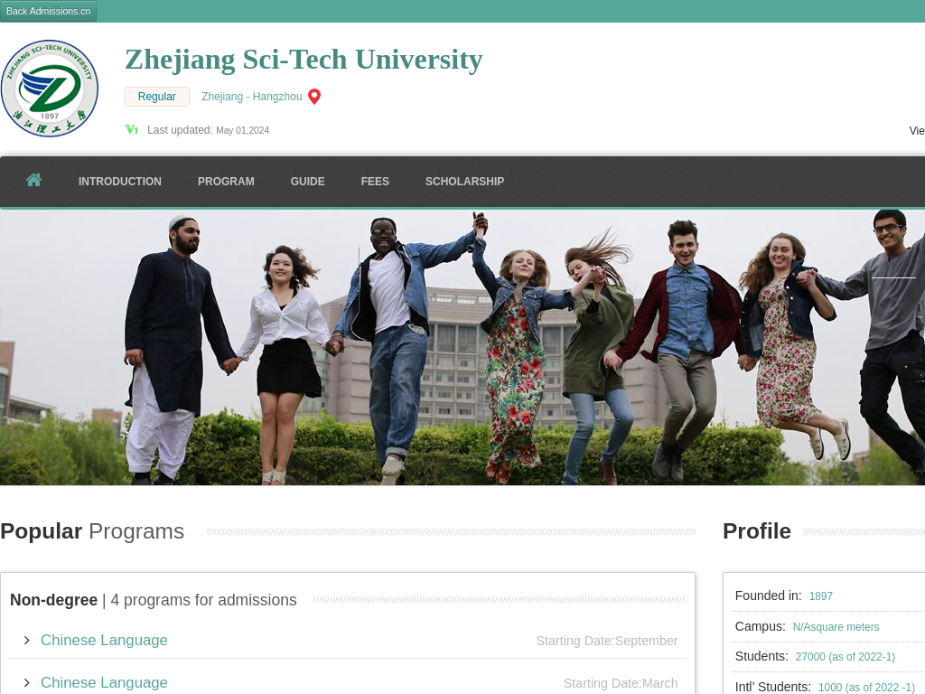 Zhejiang Sci-Tech University |Apply Online | Study in china & zstu.admissions.cn