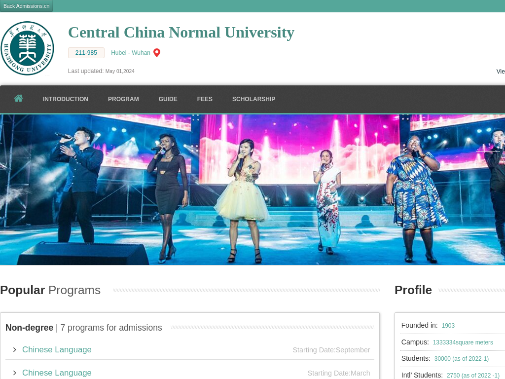 Central China Normal University |Apply Online | Study in china & ccnu.admissions.cn