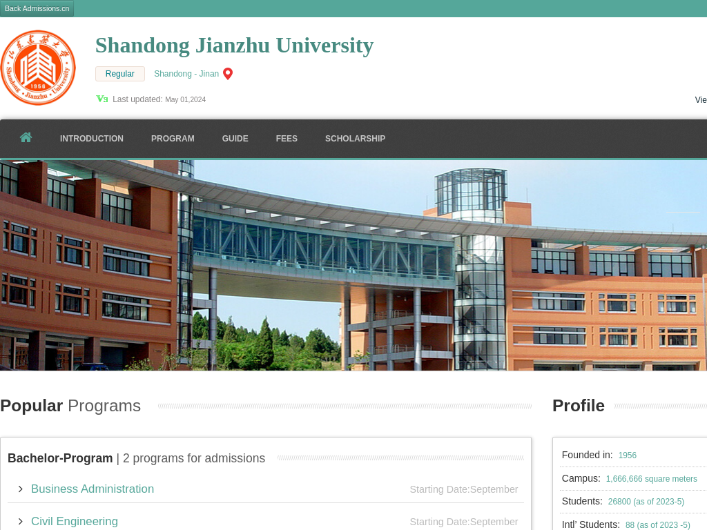 Shandong Jianzhu University |Apply Online | Study in china & sdjzu.admissions.cn