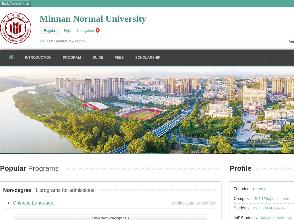 Minnan Normal University |Apply Online | Study in china & mnnu.admissions.cn