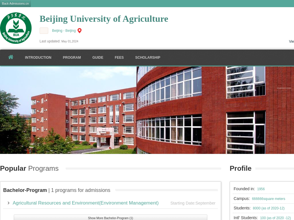 Beijing University of Agriculture |Apply Online | Study in china & bua.admissions.cn