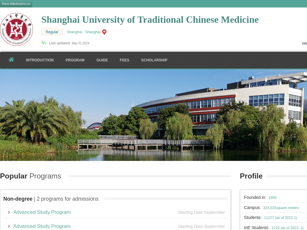 Shanghai University of Traditional Chinese Medicine |Apply Online | Study in china & shutcm.admissions.cn