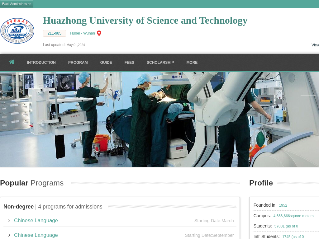 Huazhong University of Science and Technology |Apply Online | Study in china & hust.admissions.cn