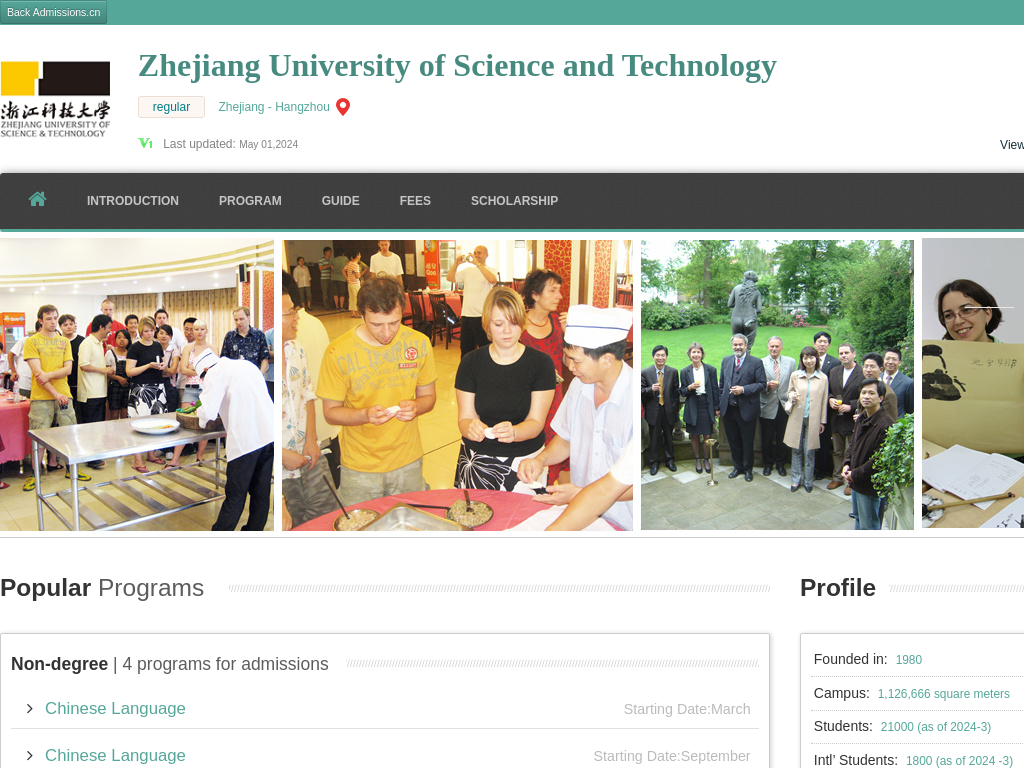 Zhejiang University of Science and Technology |Apply Online | Study in china & zust.admissions.cn