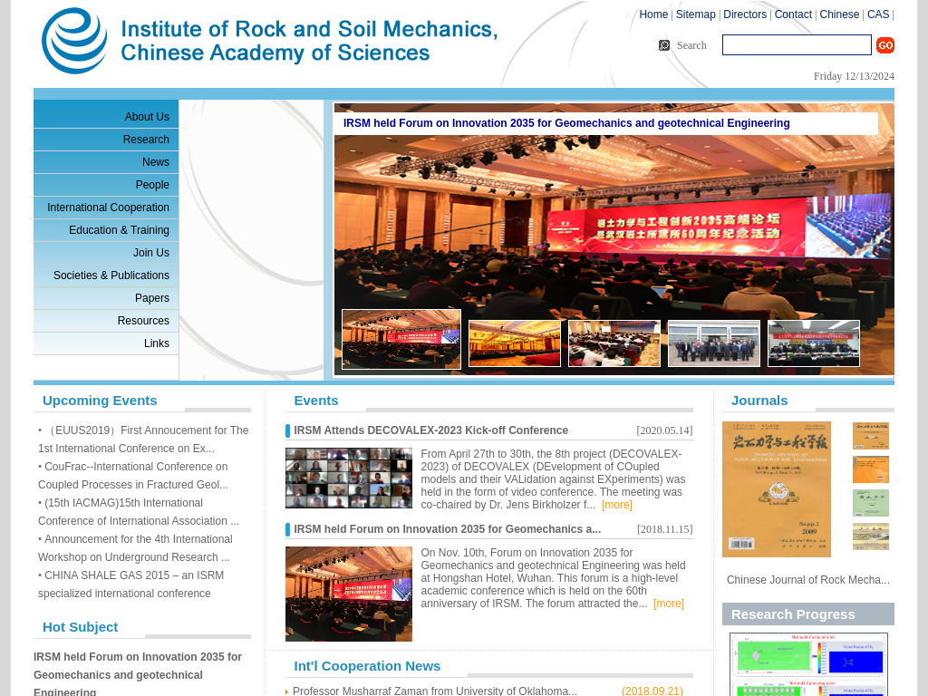 Institute of Rock and Soil Mechanics Chinese Academy of Sciences