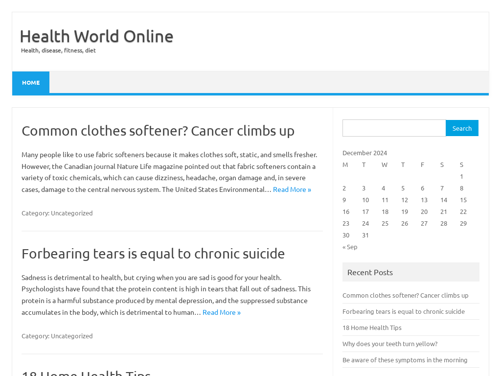 Health World Online – Health, disease, fitness, diet